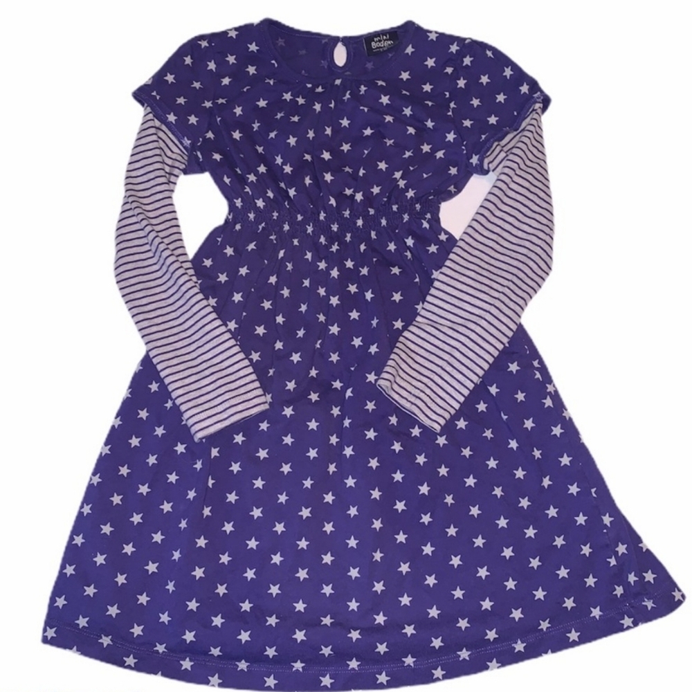 Mini Boden Girl's Stars & Stripes Jersey Dress 7-8Y #A1
